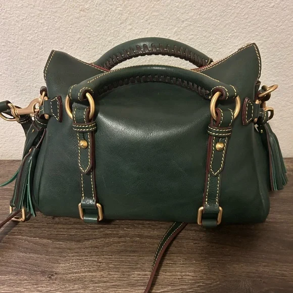 Dooney & Bourke Green Florentine Leather Mini Satchel - Picture 2 of 13